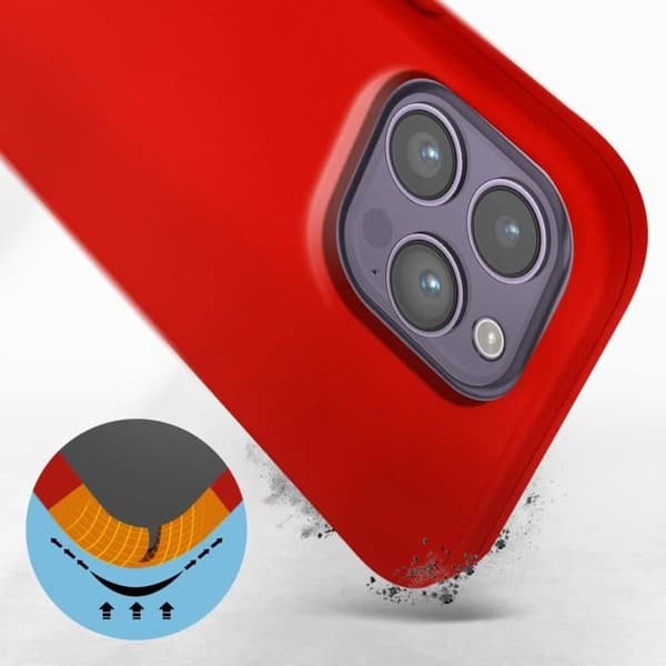 Coque iPhone 14 Pro - Noname - Semi-rigide - Röd - Soft-touch - Effektivt skydd Röd