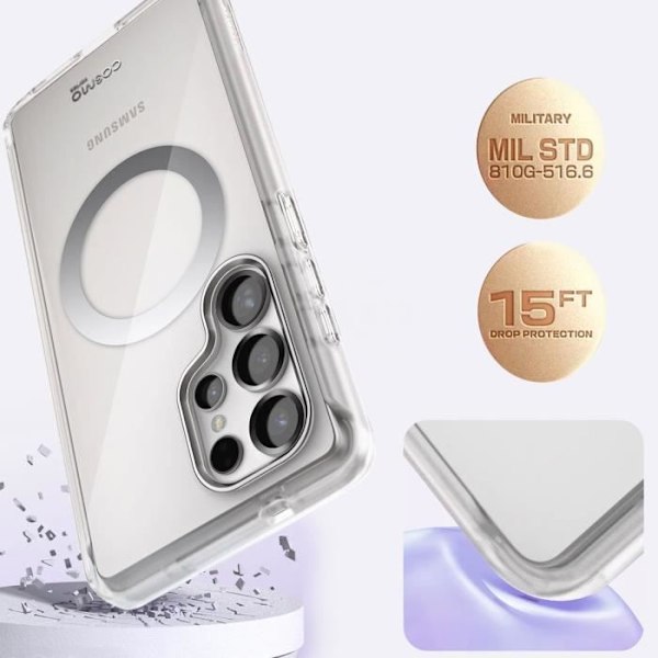 Samsung S25 Ultra - Iskunkestävä Coque intégrale Cosmo I-Blason, läpinäkyvä Transparent