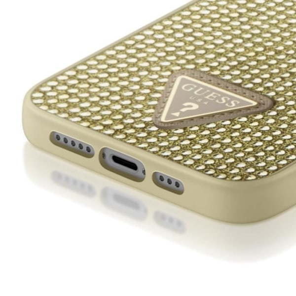Coque Strass для iPhone 15 Pro Max с приподнятыми краями Треугольный Алмаз Guess Золотой Gul