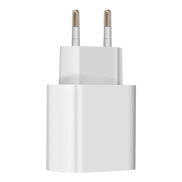 USB-C väggladdare Power Delivery 20W Snabbladdning Kompakt Format Inkax Vit Vit
