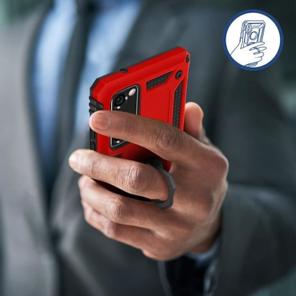 Samsung Galaxy S20 FE Cover Stødsikker Bi-materiale Ring Support Video Rød Rød