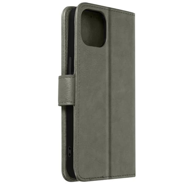 AVIZAR iPhone 13 Mini Fodral - Grått plånboksfodral - Videostödfunktion Grå