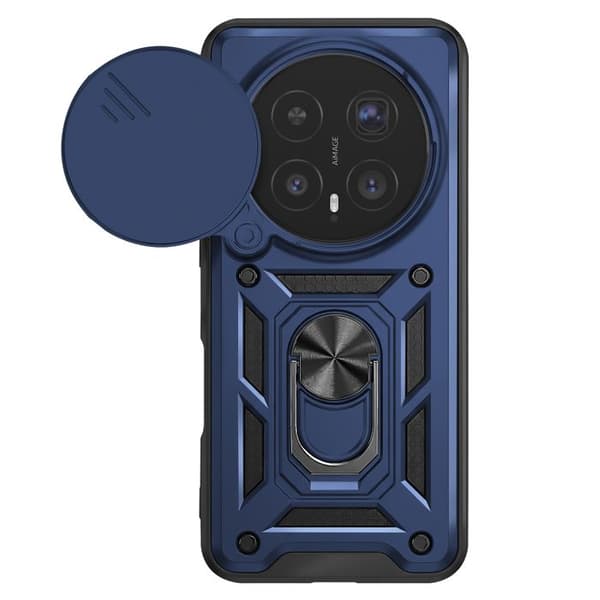 Coque Ring til Honor Magic 8 Pro med Skydelåg til Kamera Stødabsorberende Mayaxess Mørkeblå Blå