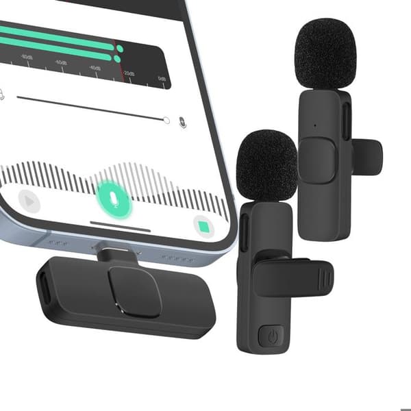 Langaton mikrofoni Lightning-vastaanottimella iPhone varten, musta