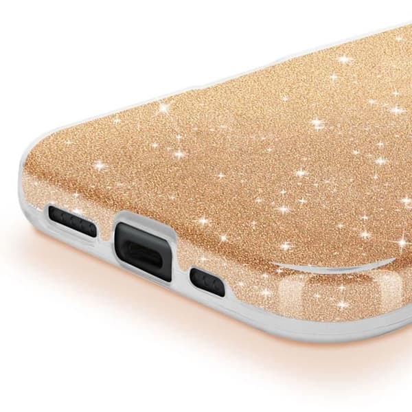 Coque - iPhone 16 - Stødabsorberende - Glitter - Skinnende Guld Gul