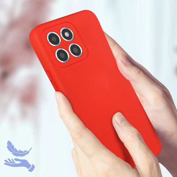 AVIZAR Skyddsfodral för Honor X6 och Honor X8 5G - Röd - Halvstyv - Soft-touch - Tunn Röd