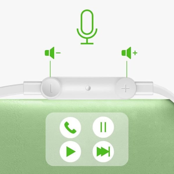 USB C -kuulokkeet Mikrofonipainikkeet Hands-Free-sarja Silikoni litteä 1,2 m Belkin White Vit