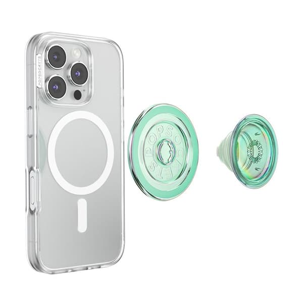 Support Smartphone PopGrip MagSafe Funktion Stativ og Selfie Fastgørelse Solid PopSockets Turkis Blå