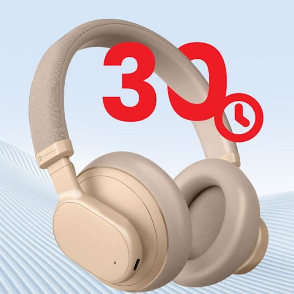 Bluetooth-hörlurar - FORCELL - Touch Beat - Brusreducering - 30 timmars batteritid - Beige Beige