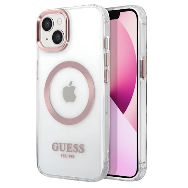 Coque för iPhone 13 MagSafe Gold Outline Guess Transparent Transparent
