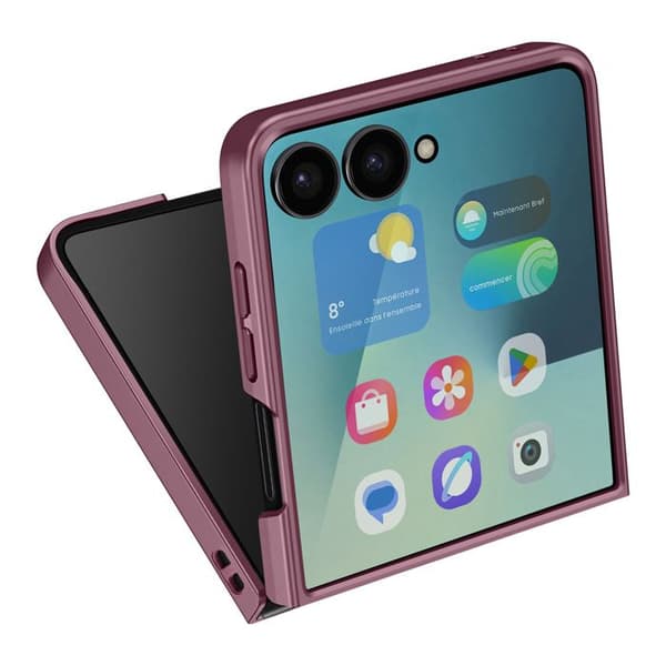 Fodral - AVIZAR - Galaxy Z Flip 7 - Silikon Rosa - Textur Relief - Stötskydd Ros