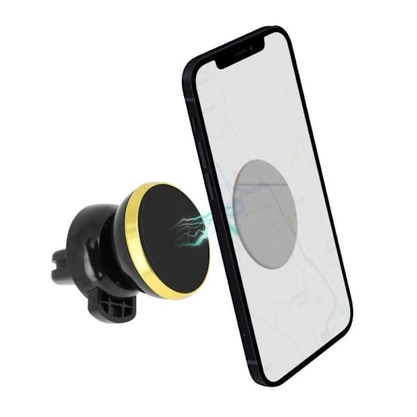 Support Bil - AVIZAR - Airvent - 360° Rotations - Magnetisk Montering - Sort/Guld Svart guld