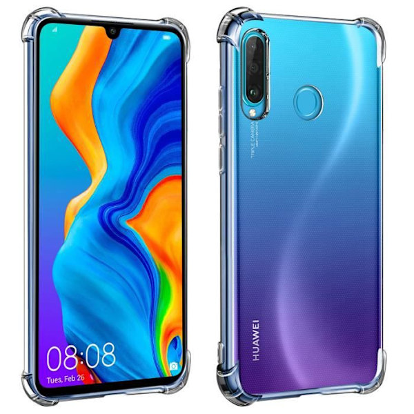 Coque - AVIZAR - Huawei P30 Lite / P30 Lite XL - Fleksibel silikonegel - Forstærkede hjørner - Hvid Vit
