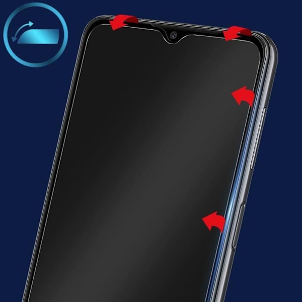 Film Samsung A32 5G, A02s, A02, A03, A03s ja A03 Core läpinäkyvä musta ääriviiva Transparent