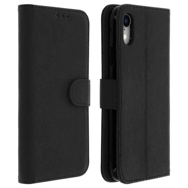 Housse iPhone XR - Apple - Etui Clapet - Svart - Silikon gel - Videostöd Svart