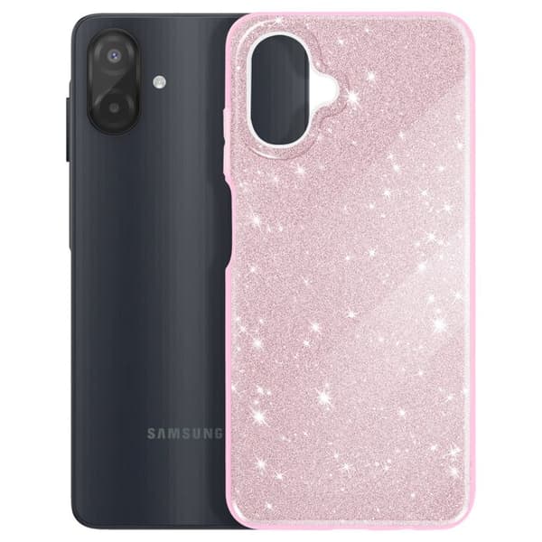 Cover til Galaxy A07 Bi-Materiale Design og Glitrende Finish i Rosa Rosa