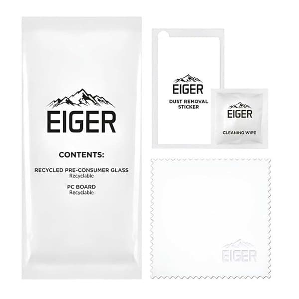 Härdat glas - EIGER - iPhone 13/14/SE/16e - Antispion - Svart - 2.5D Svart