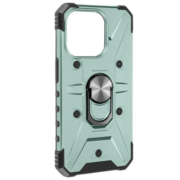 iPhone 15 Plus Fodral AVIZAR ArmoRing Bump Green - Stötsäker stötfångare och metallring Ljusgrön