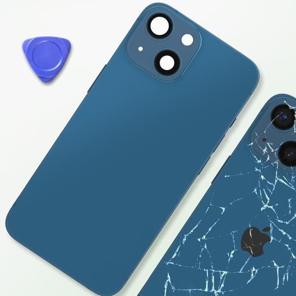 Chassi iPhone 13 Mini - AVIZAR - Bakpanel för ersättning - Blå - 100 g - Hög kvalitet Blå