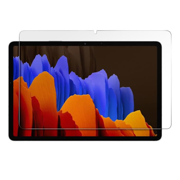 Skärmskydd - Samsung - Galaxy Tab S7 Plus 12,4 - Härdat glas - Transparent - Hårdhet 9H Klar vit