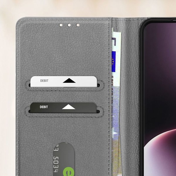 Etui til Honor Magic 7 Lite - Grå - Video Støtte - Kort Opbevaring - Magnetlukning Grå