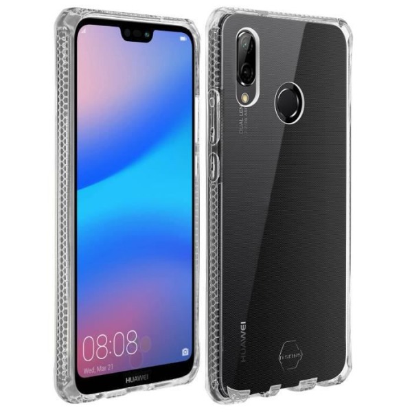 ITSkins Spectrum Shockproof Fodral för Huawei P20 Lite - Vit - Mjuk - 360° skydd - Transparent Transparent