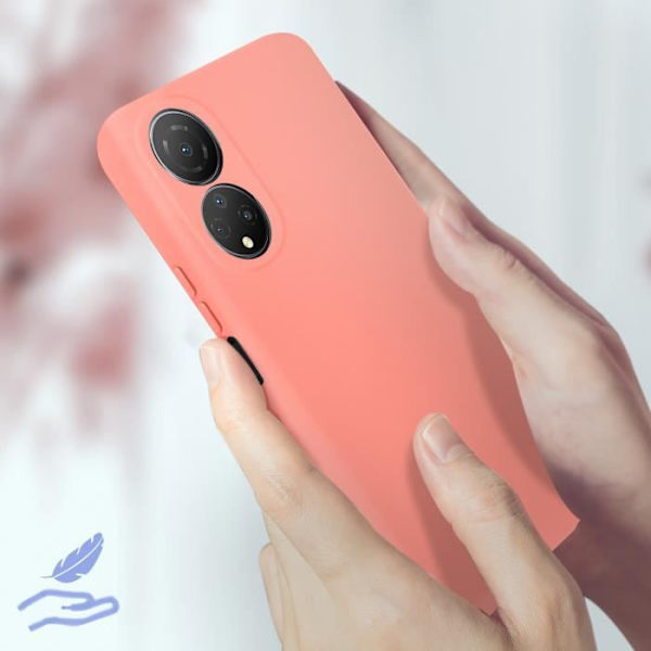 Skyddshölje AVIZAR för Honor X7 - Halvstyv silikon - Ljusrosa - Soft-touch finish Ljusrosa