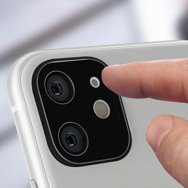 Linskamera iPhone 11 Glasskydd Härdat glas 9H Anti-fingeravtryck Svart