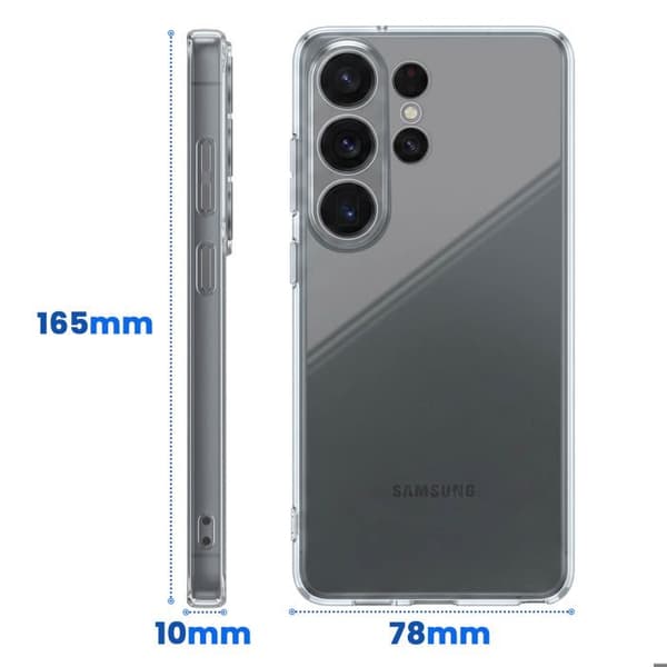 Siliconfodral för Galaxy S26 Ultra med upphöjd kameraskydd, transparent Vit