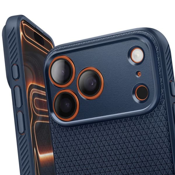Cover til iPhone 17 Pro Max - SPIGEN - Liquid Air - Fleksibel - Antiskrid - Marineblå Blå