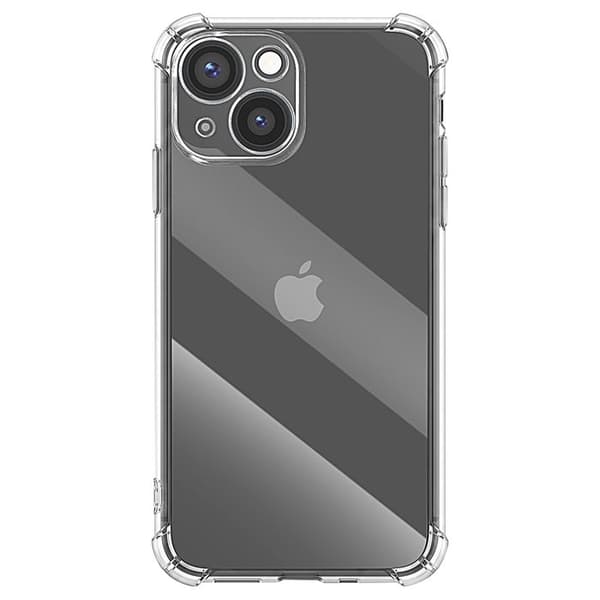 Silicone Cover til iPhone 14 Stødabsorberende med Forstærkede Hjørner Mayaxess Transparent Vit