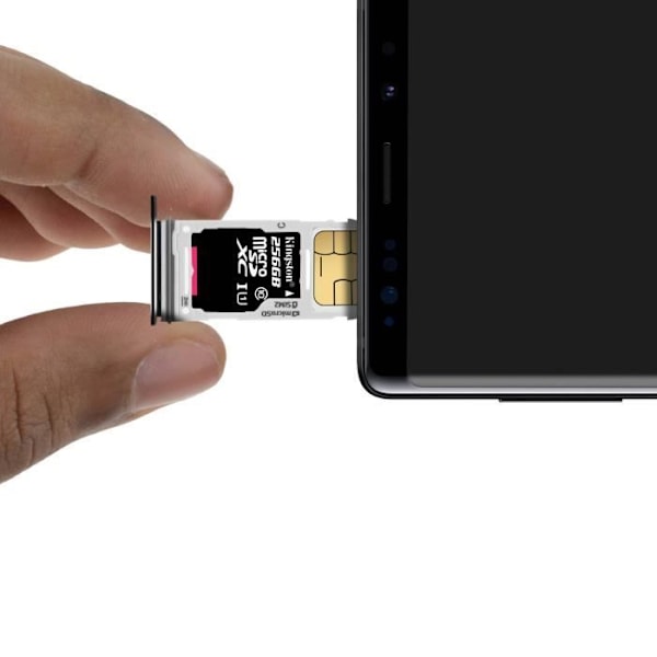SIM-kortsfack - AVIZAR - Samsung Galaxy Note 9 - Svart - NanoSIM + microSD-adapter Svart