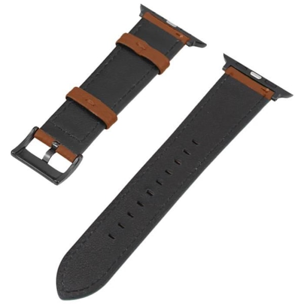 Armband för Apple Watch - AVIZAR - Litchi Grained Effect Läder - Brun - Justerbar och bekväm kastanj