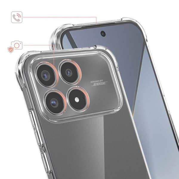 Siliconfodral för Poco F8 Pro med Förstärkta Hörn Transparent Vit