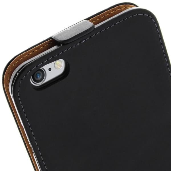 Hus Etui Klap - Apple - iPhone 6 Plus - Syntetisk læder - Sort - Magnetlukning Svart