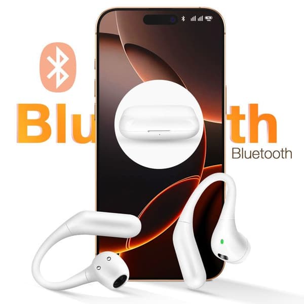 Bluetooth-hörlurar - LinQ - Öronkrok - Autonomi 6h - Bluetooth 5.1 - Balancerat ljud Vit