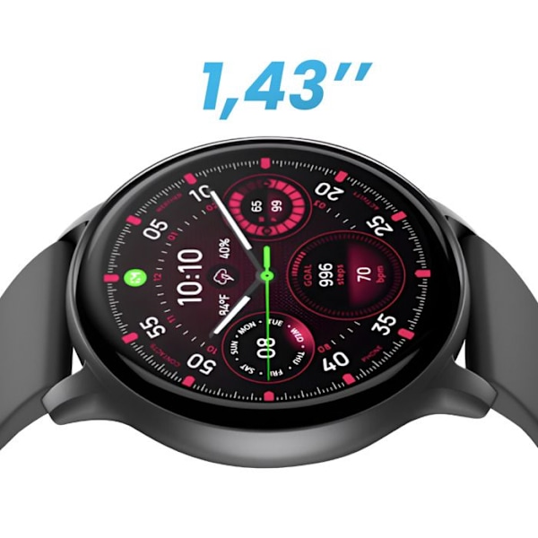Sport Smartwatch med Sundhedsovervågning, 7 dages Batterilevetid, Vandtæt IP67, Proove Sort Svart