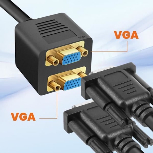 LinQ Compact Robust VGA han til dobbelt VGA hun videoadapter sort