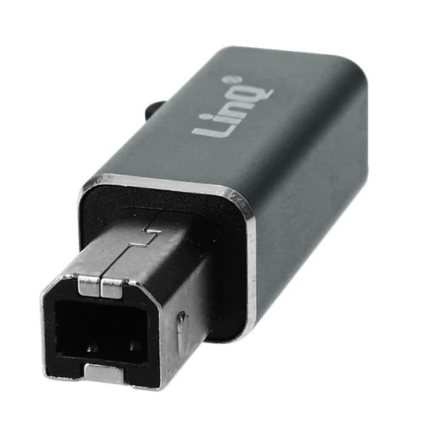 USB-C til USB-B adapter - LinQ - Hvid - Plug and Play - MIDI-support - Indbygget teknologi