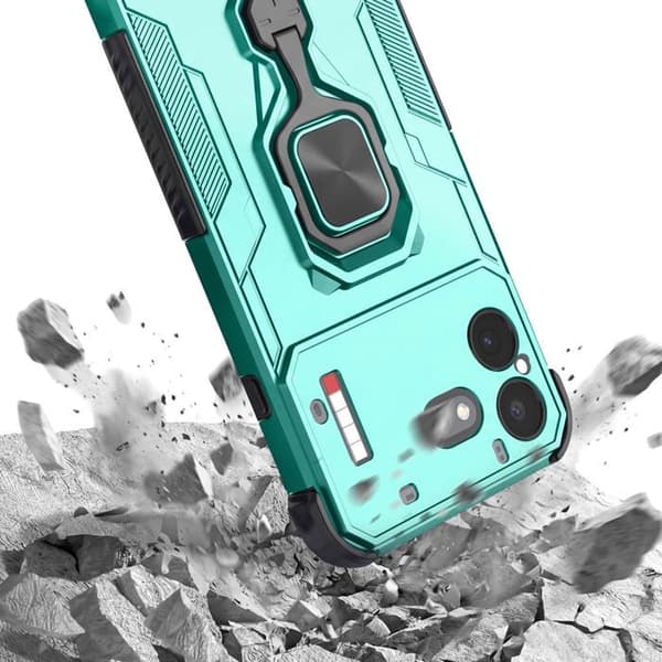 Cover til Nothing Phone 4b med roterende ring og støttefunktion i grøn Grön