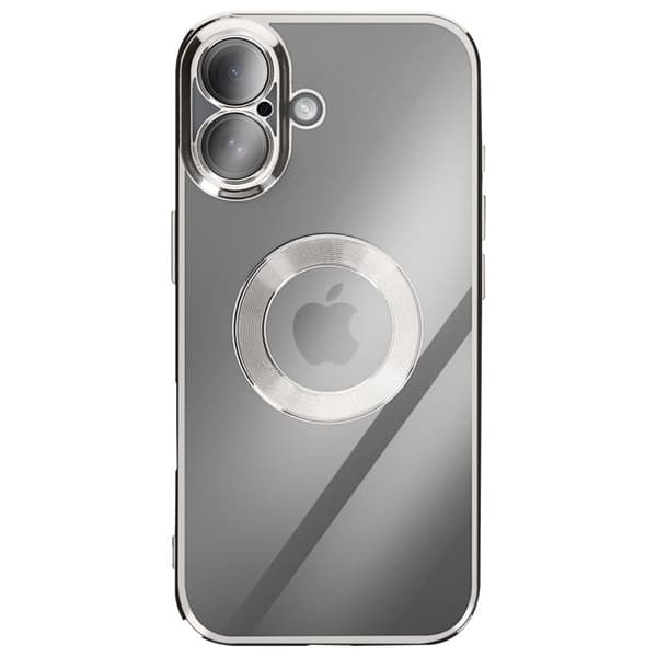 Cover til iPhone 17 - AVIZAR - Blødt Silikone - Kromkant i Sølv - Stødbeskyttelse - Elegant Grå