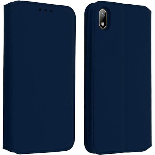 Housse - AVIZAR - Huawei Y5 2019 - Wallet Cover - Øko-læder - Video Støtte Midnattsblå