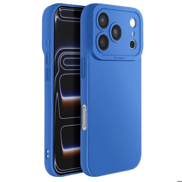Cover - ADFOR - iPhone 17 Pro Max - Blødt Silikone - Forstærkede Kamerablok - Blå Blå