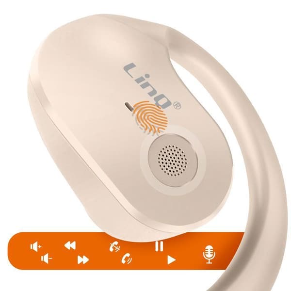 Bluetooth-hörlurar Clip Design öppen Micro Samtal Touch Tactile LinQ Beige Beige