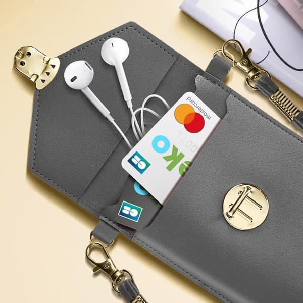 Slyngevän til Smartphone med Touch-vindue og 1,40 m rem grå Grå