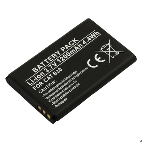 Erstatningsbatteri til CAT B30 3,7V 1200mAh Li-ion Sort Svart
