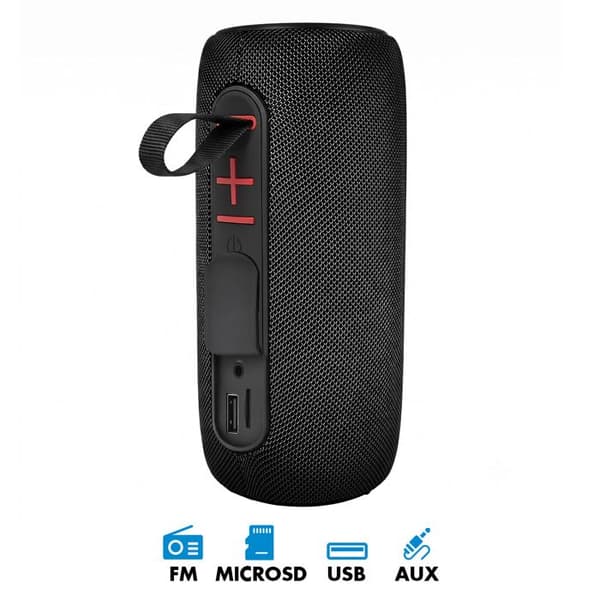 Trådlös högtalare - AKASHI - Bluetooth 5.3 - Extra bas - Flerfärgad LED - Batteritid 8 h Svart
