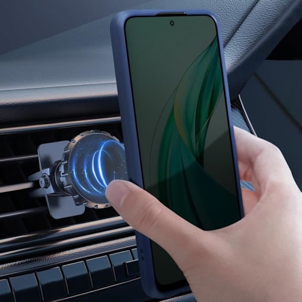 Stødsikker hårdt etui til Honor 90 Smart - AVIZAR - Metal Ring Video Support - Blå Blå