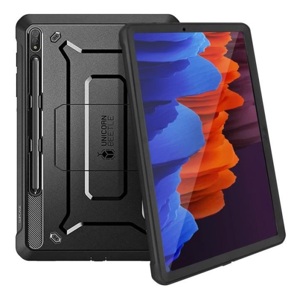 Etui til Samsung Tab S7 Plus 12.4 og S8 Plus Kickstand Unicorn Beetle Pro Supcase Svart