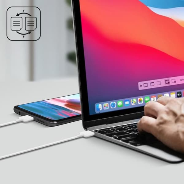 USB-C til USB-C-kabel 60W Opladning og synkronisering 1m Original Samsung Hvid Vit